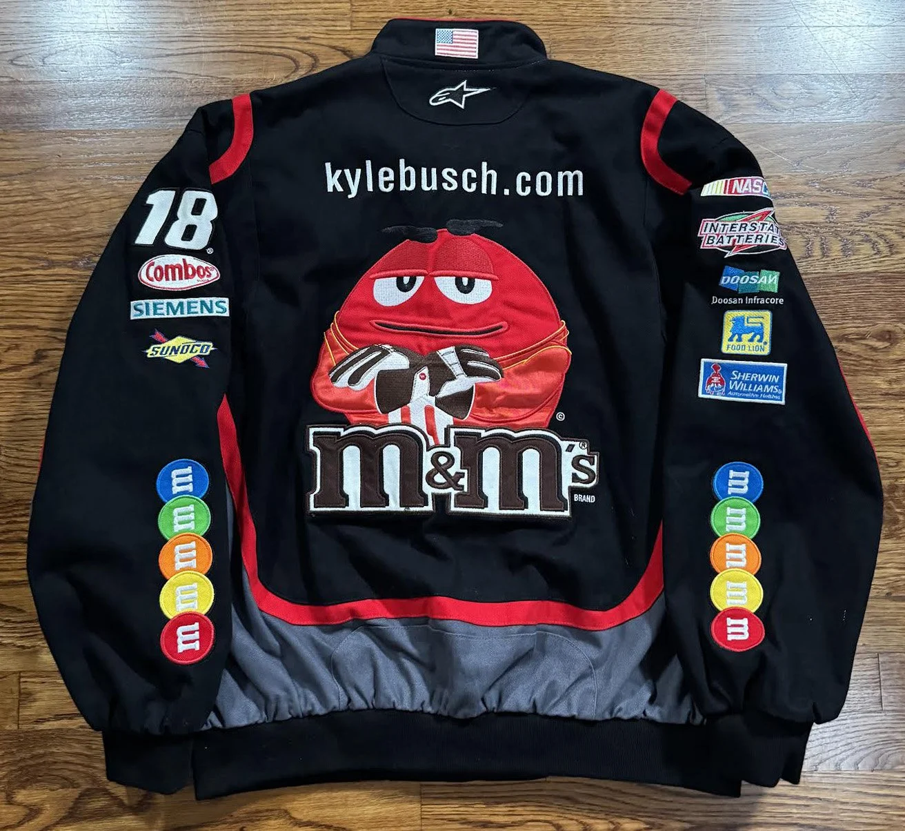 Vintage JH Design Kyle Busch M&M's Racing Jacket (Size XXL) — RootsBK